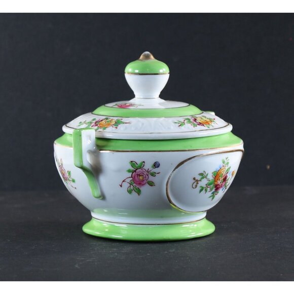 Very Unique Sugar Bowl Made in Japan 24k Gold Trim Rose Pattern 1950s GC - Picture 4 of 13